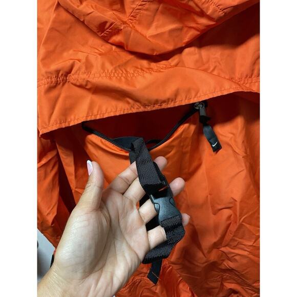 Vtg nike 90s y2k ORANGE embroidered swoosh Windbreaker Jacket Size L Clima Fit - Picture 11 of 16
